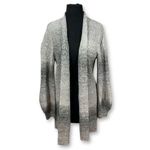 EUC Gap Open Knit Cardigan Sweater Duster Gray‎ Ombre Long Sleeve Womens Medium